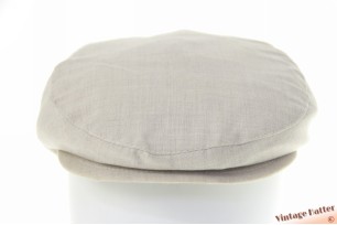 © VintageHatter.com | f-7044-58-1 Flatcap B.D.P. ecru grey cotton-like with snapbutton 58 Flatcap B.D.P. ecru grey cotton-like with snapbutton 58